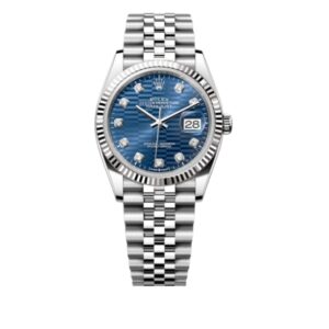 롤렉스 데이저스트 36mm 126234-0057 Full 904L Diamond Fluted Motif Blue Dial Jubilee[CLEAN]