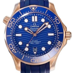 오메가 씨마스터 Diver 300 M Co‑axial Master Chronometer 42mm 210.62.42.20.03.001 Rose Gold Rubber Strap Blue Dial[VS]