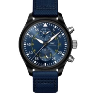 IWC 파일럿 Chronograph 44mm IW389008 Ceramic Textile Strap Arabic Numerals Blue Dial[ZF]