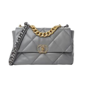 [프리미엄/해외배송]샤넬 19백 라지 플랩 백(그레이/금장/램스킨)