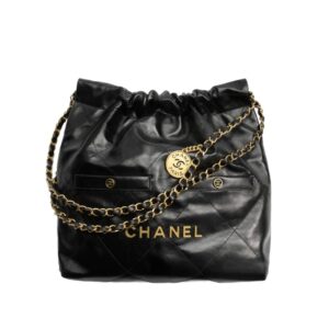 [탑티어/해외배송]샤넬 *정품가죽* 22백 스몰 포켓 핸드백(블랙/금장/램스킨)