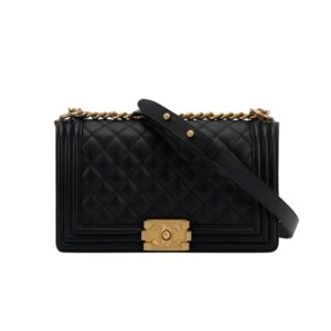 [탑티어/해외배송]샤넬 *정품가죽* 보이 미디엄 플랩 백(블랙/금장/캐비어)