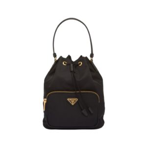 [프리미엄/해외배송]프라다 듀엣 리나일론 버킷백(블랙/금장)
