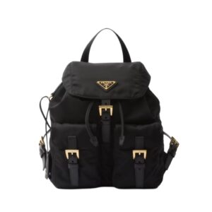 [프리미엄/해외배송]프라다 리나일론 백팩 스몰(블랙/금장)