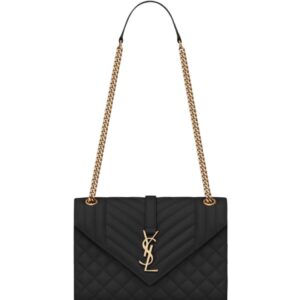 [프리미엄/해외배송]생로랑 미디엄 엔벨로프 숄더백(블랙/금장)