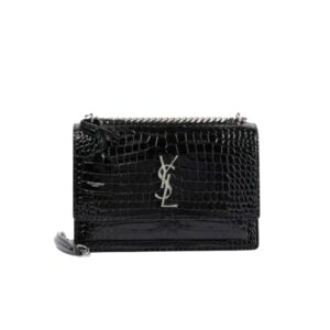 [프리미엄/해외배송]생로랑 크로커다일 선셋 미디엄(블랙/은장)