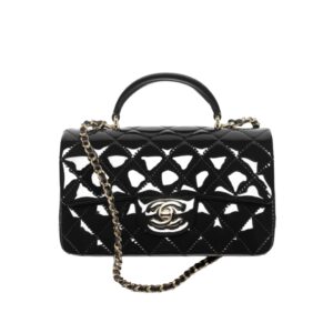 [프리미엄/해외배송]샤넬 클래식 플랩 탑핸들 미니 백(블랙/금장/페이턴트)