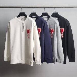 [국내배송]아미 빅하트패치 코튼 맨투맨