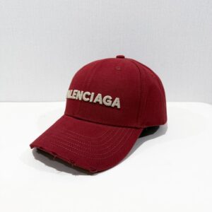 [국내배송]발렌시아가 로고자수 데미지 볼캡