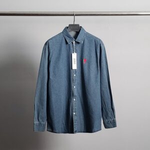 [국내배송]아미 스몰하트자수 오버 데님 셔츠