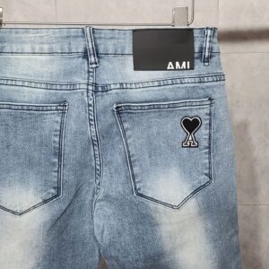 [국내배송]아미 블랙하트 연청 청바지