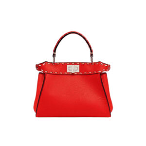 [프리미엄/해외배송]펜디 피카부 백 미니 화이트 탑스티치(레드)